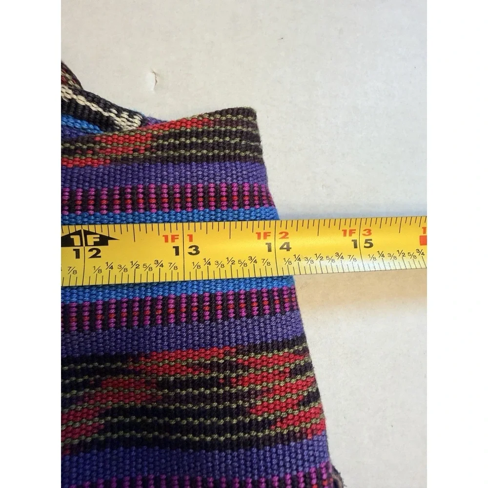 Vintage Neiman Marcus Size 6 Med Cotton Leather Aztec Wrap Skirt Boho USA Made